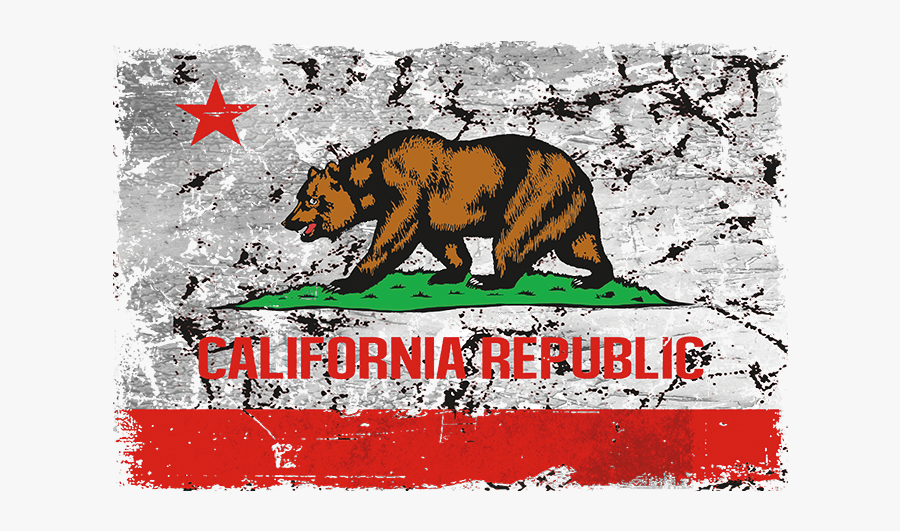 California Bear Flag Republic - California Republic Flag, Transparent Clipart