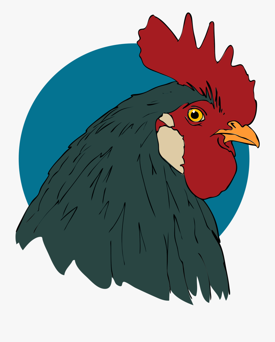 Rooster Svg Chicken Head - Gambar Kepala Ayam Jago Kartun, Transparent Clipart
