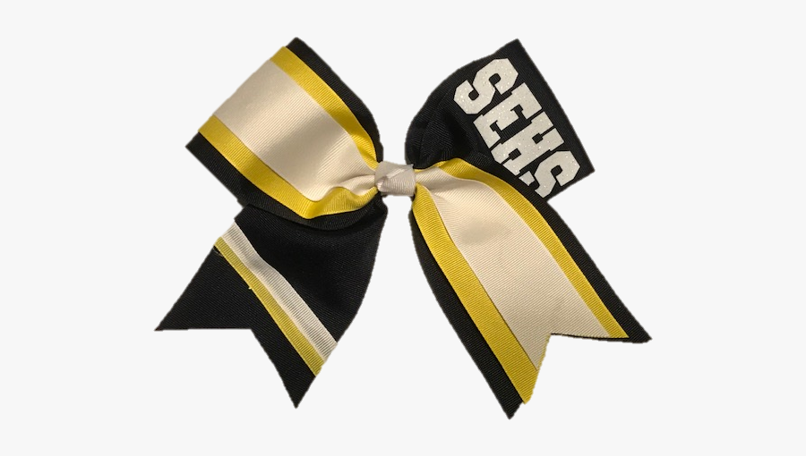 Layered Stripes Cheer Bow - Cheer Bows Black And Yellow, Transparent Clipart