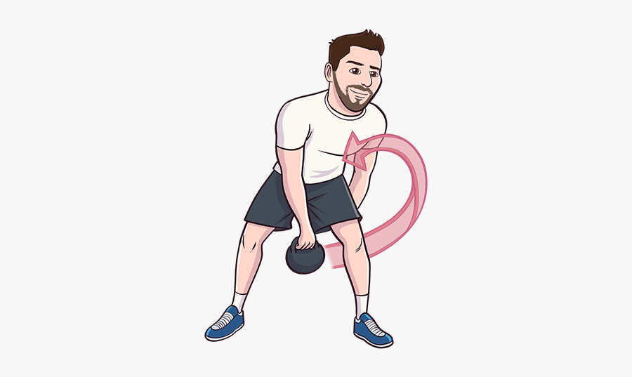 Kettlebell Figure 8 Exercise - Biceps Curl, Transparent Clipart