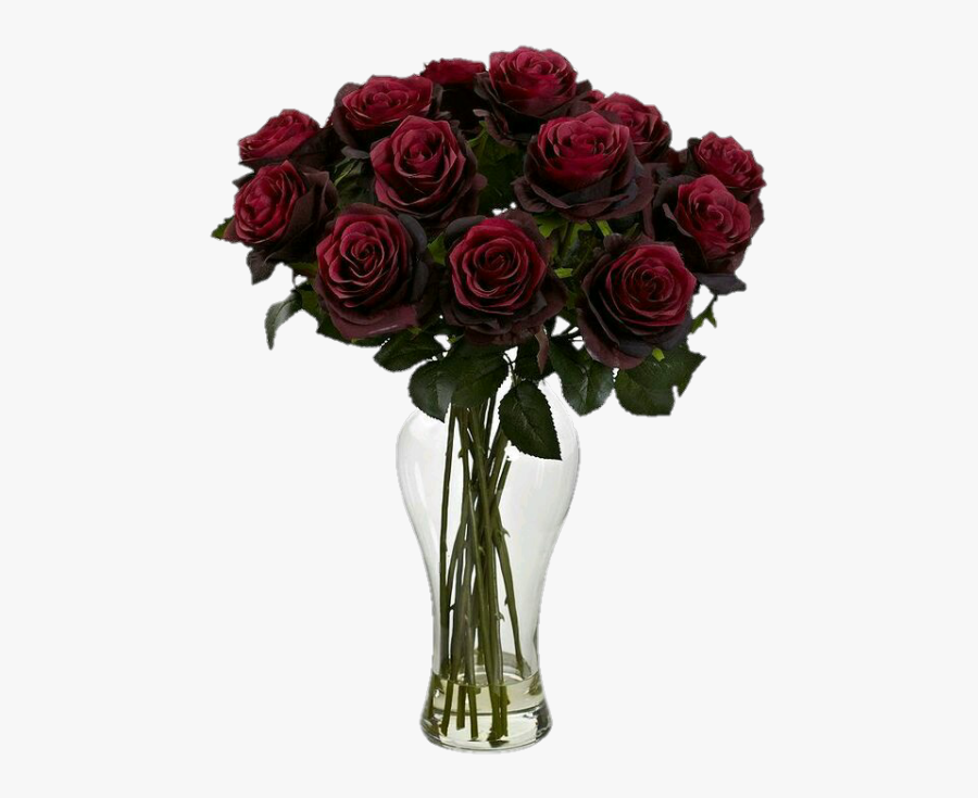 Transparent Flowers Vase Png - Artificial Flowers Roses Burgundy, Transparent Clipart