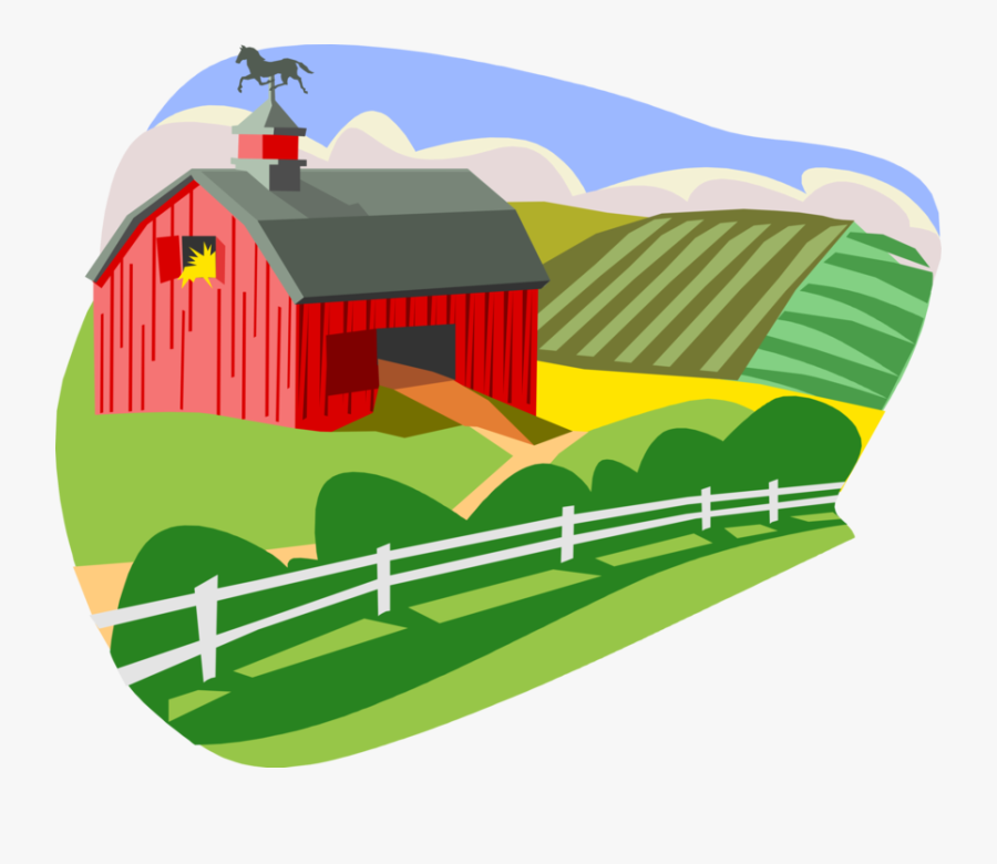 Verdant Pasture Farm Scene - Farm House Clipart Png, Transparent Clipart