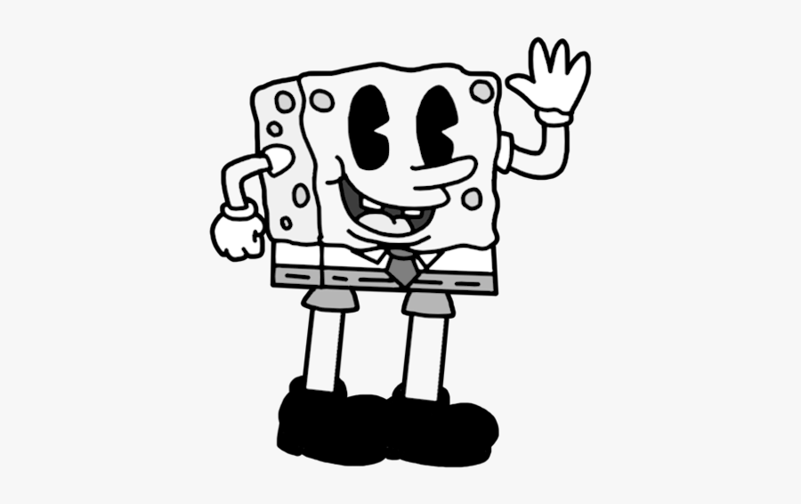 Spongebob Clipart Black And White - Spongebob Black And White Drawing, Transparent Clipart