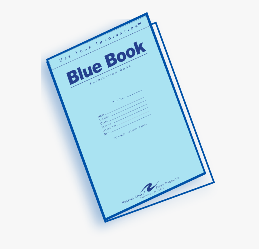 Document Clipart English Essay - Blue Book Exam, Transparent Clipart