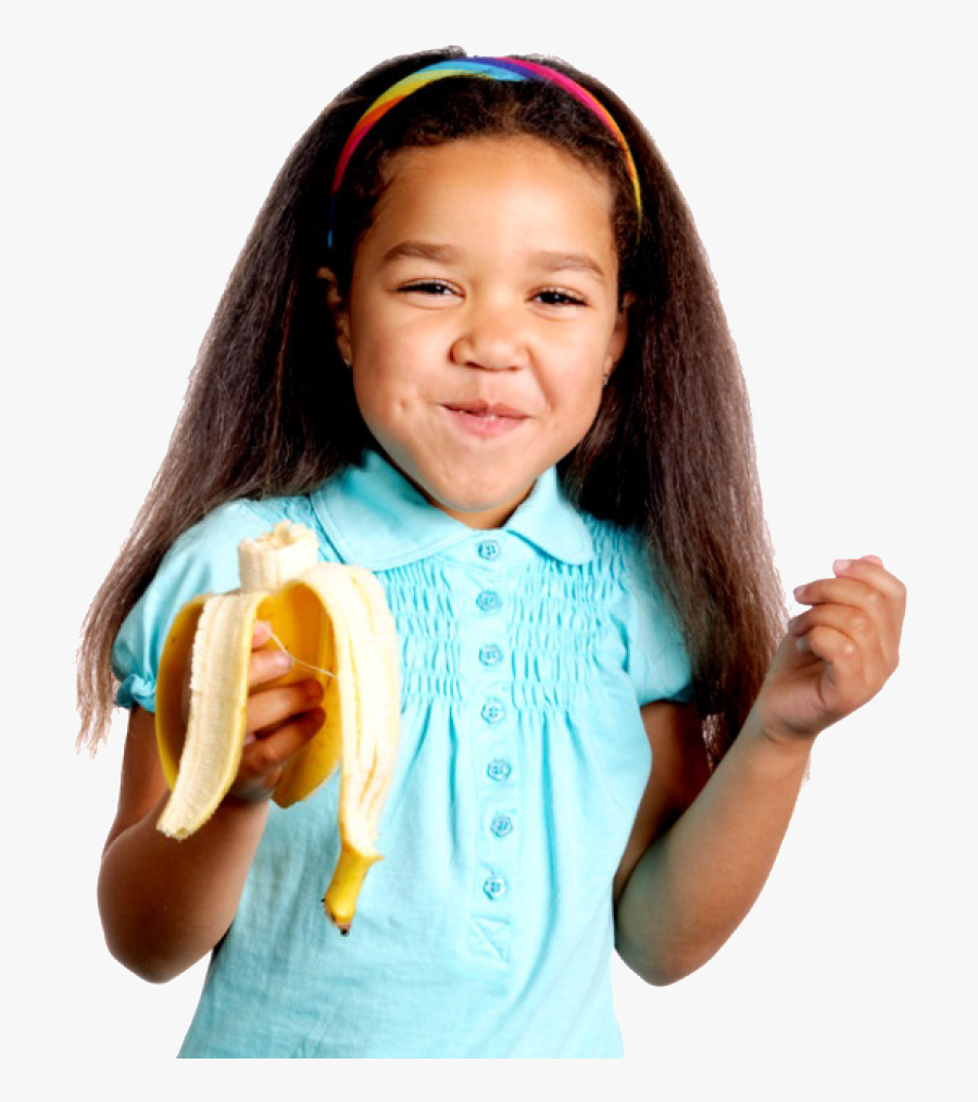 Clip Art Girl Eating Banana - Child Eating Banana, Transparent Clipart