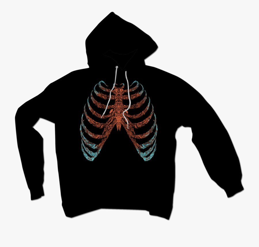 Spider Ribcage Hoodie Red Jumpsuit Apparatus Hoodie - Black Hoodie Template, Transparent Clipart