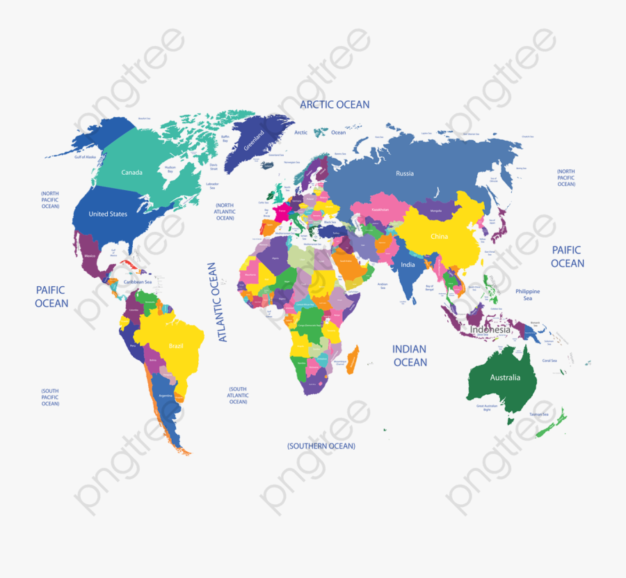 World Map, Transparent Clipart