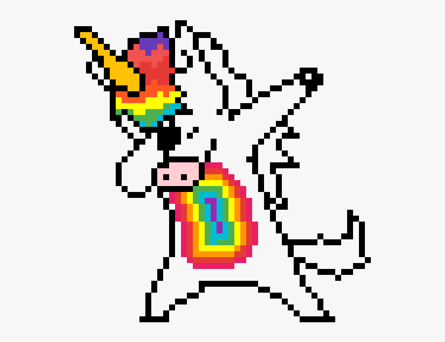 Dabbing Unicorn Pixel Art, Transparent Clipart