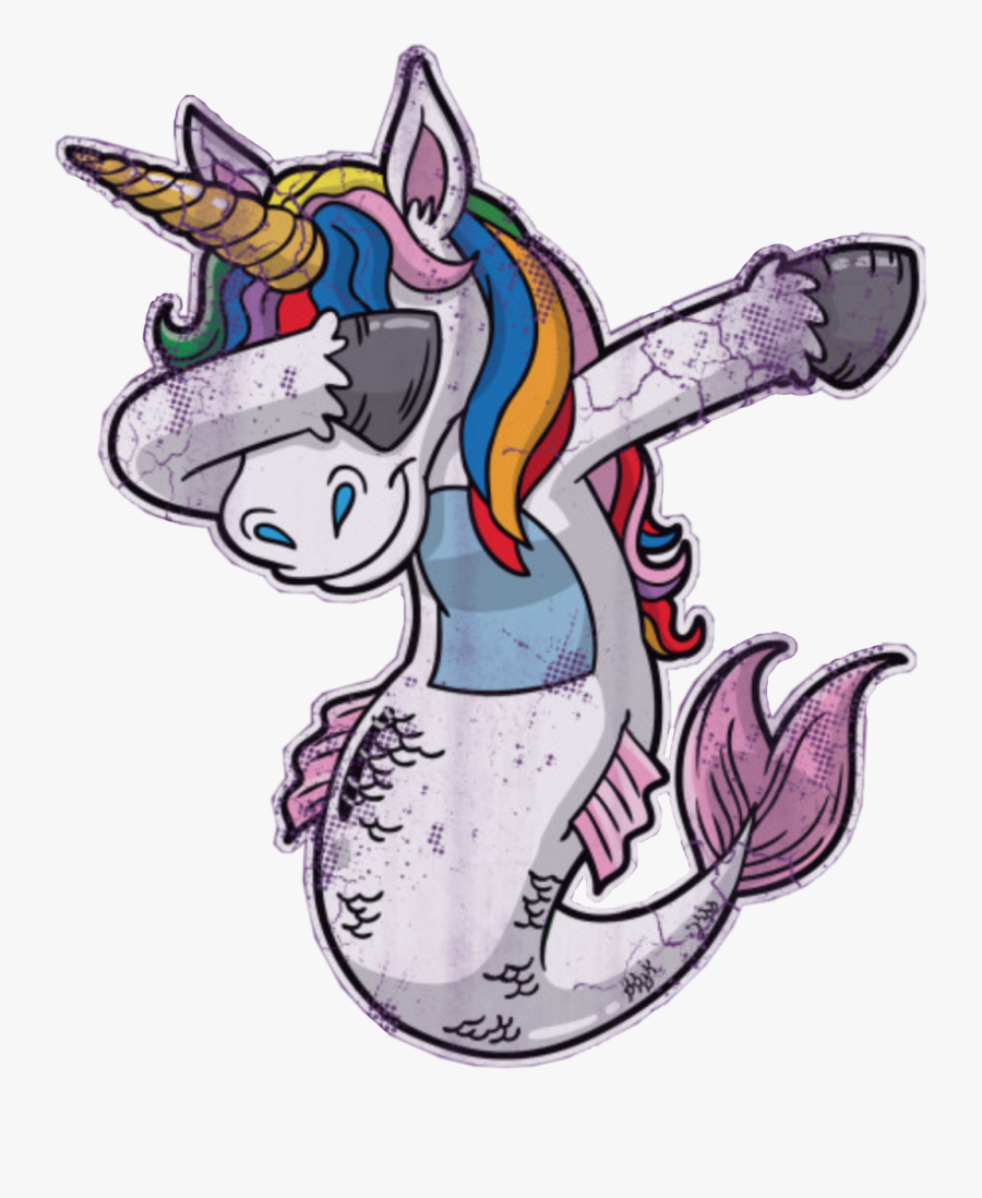 Mermaid Unicorn Dabbing Mericorn Mermacorn Scmermaids - Unicorn And Mermaid Png, Transparent Clipart