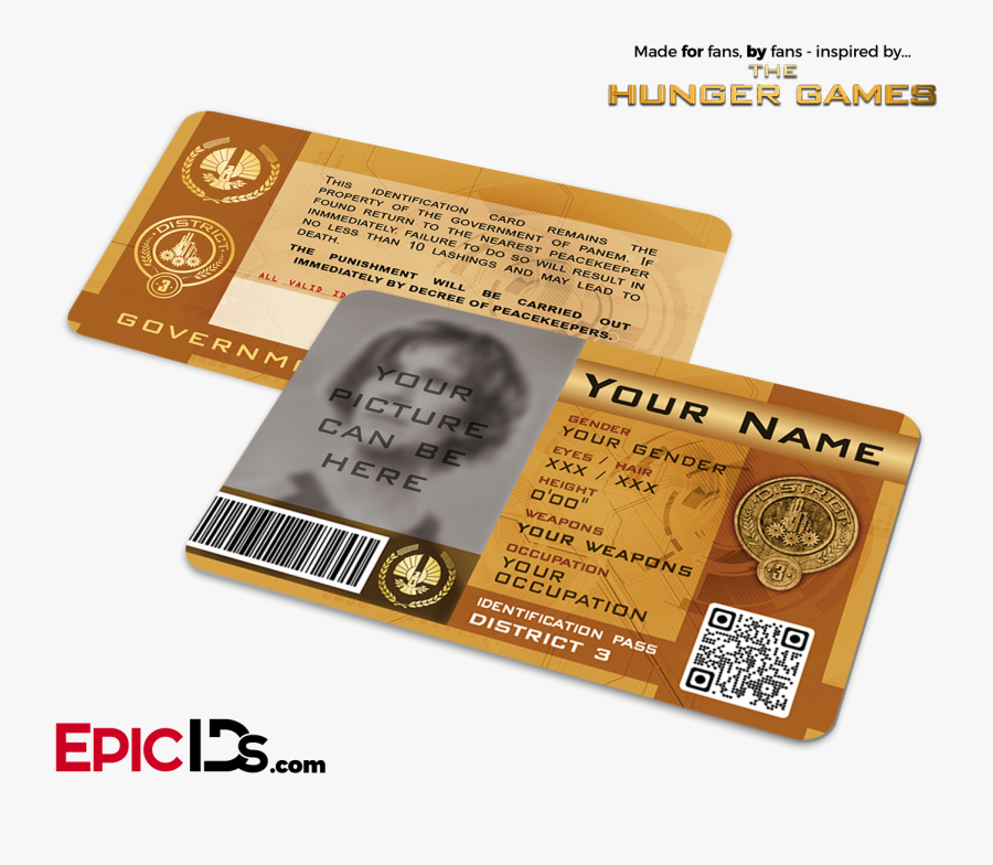 The Hunger Games Inspired Panem District 6 Identification - Clove District 2 Hunger Games, Transparent Clipart