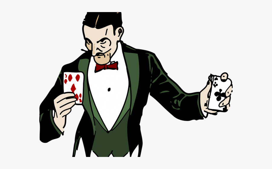 Card Trick Cartoon, Transparent Clipart