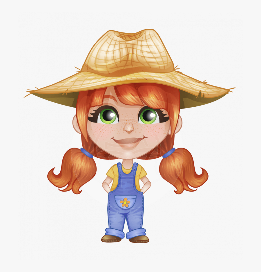 Png Royalty Free Library Tired Huge - Little Farm Girl Cartoon, Transparent Clipart