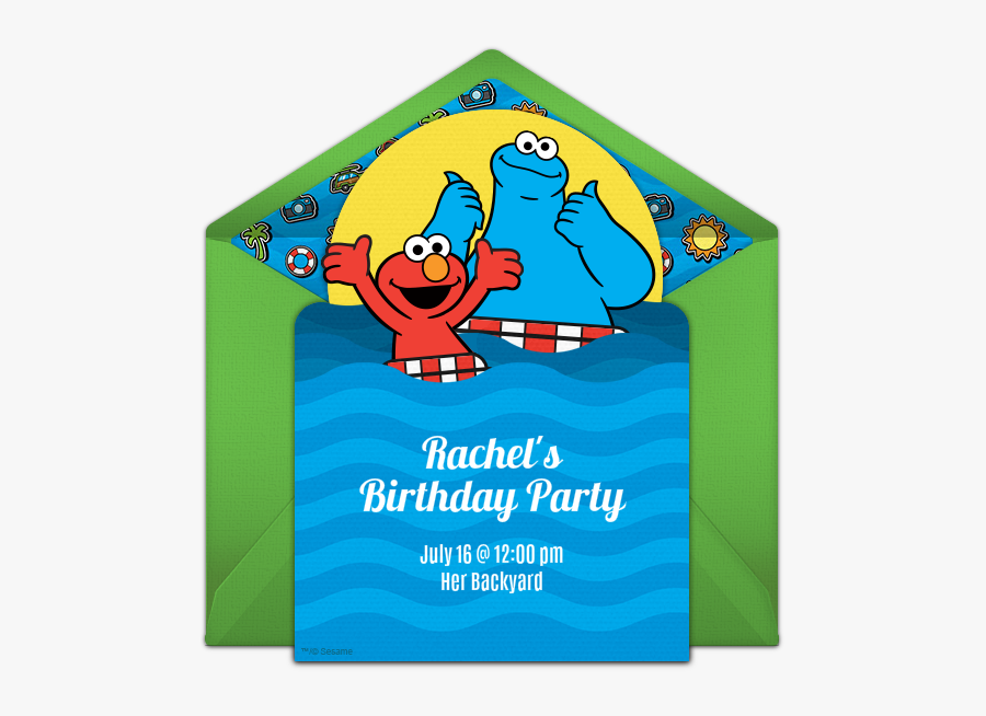 Elmo Pool Party Png - Sesame Street Summer Cookie Monster, Transparent Clipart