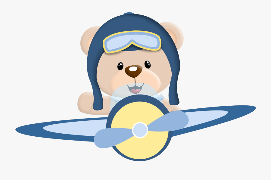 Flying Clipart Baby Airplane - Ursinho Aviador Azul Marinho, Transparent Clipart