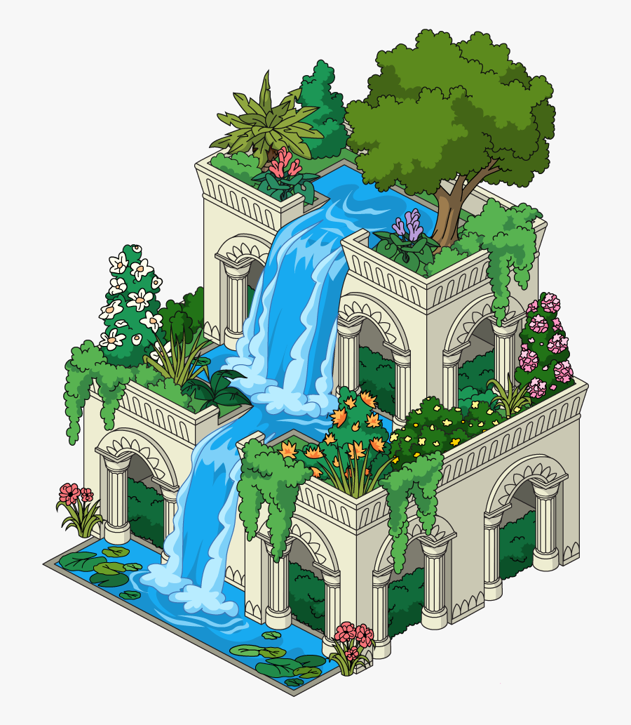 Download Building Hanging Gardens Of Babylon - Hanging Gardens Of Babylon Cartoon, Transparent Clipart