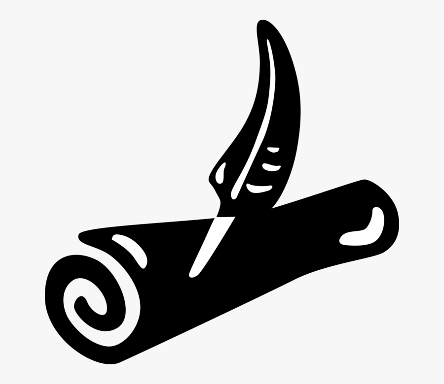 Jpg Free Parchment Scroll And Feather, Transparent Clipart