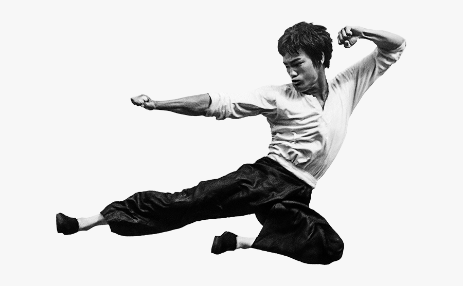 Bruce Lee"s Fighting Method Statue Of Bruce Lee Flying - Bruce Lee Karate, Transparent Clipart