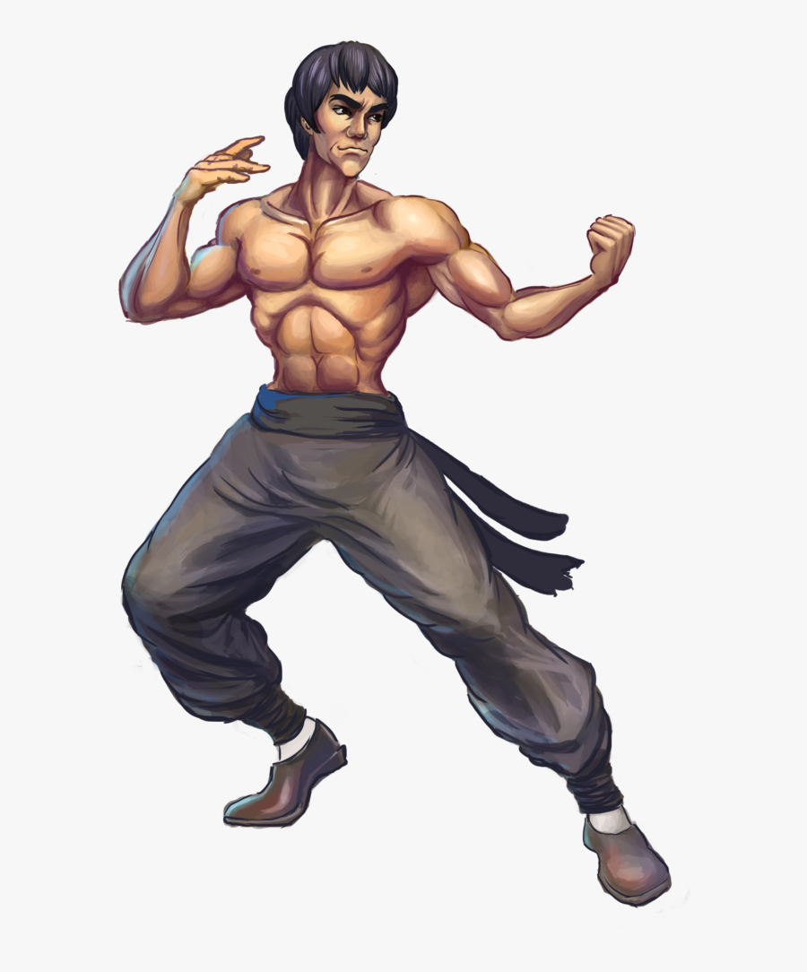 Bruce Lee Cartoon Drawing, Transparent Clipart