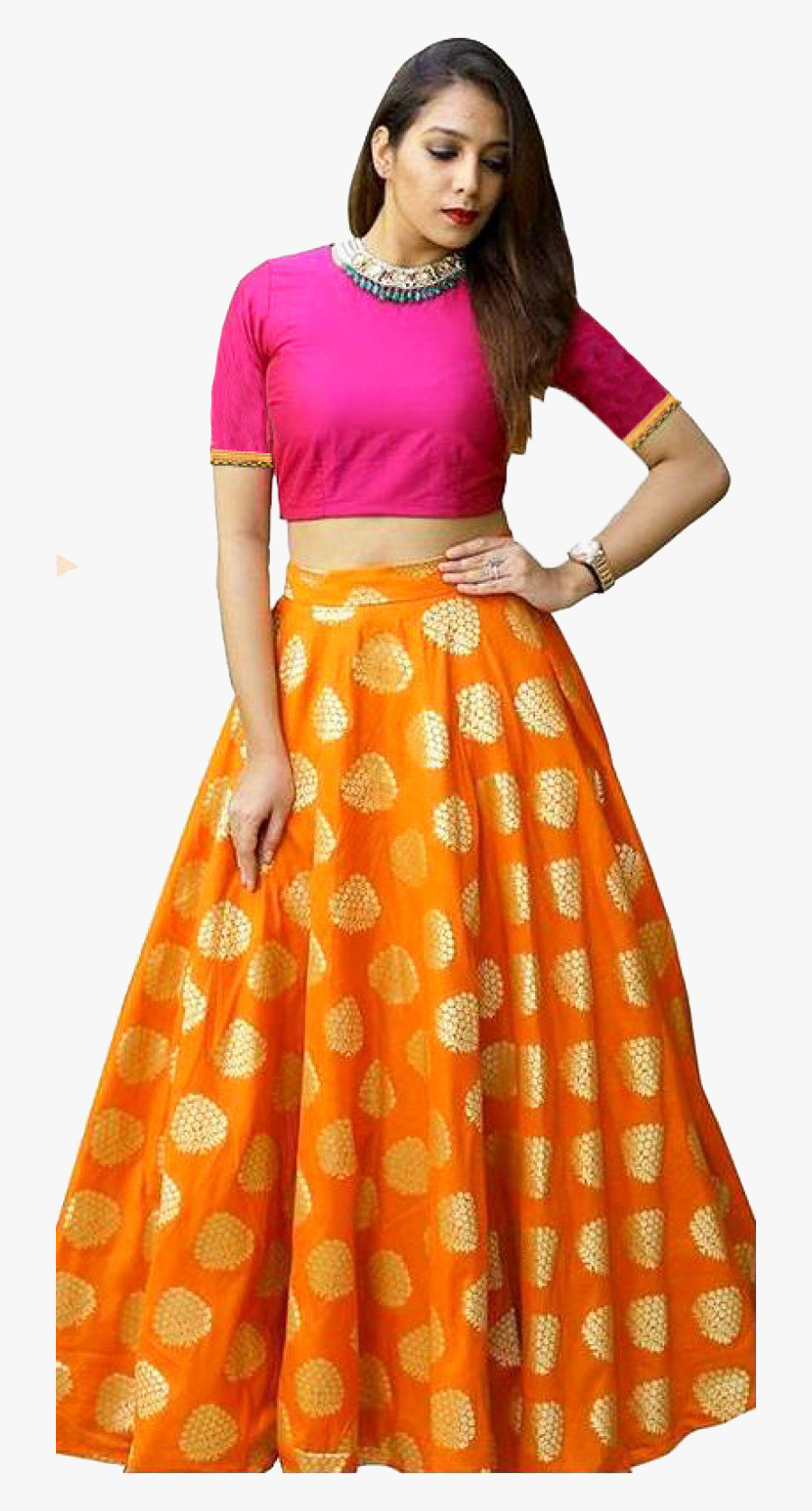 Crop Top Png Transparent Image - Crop Top Banarasi Lehenga, Transparent Clipart