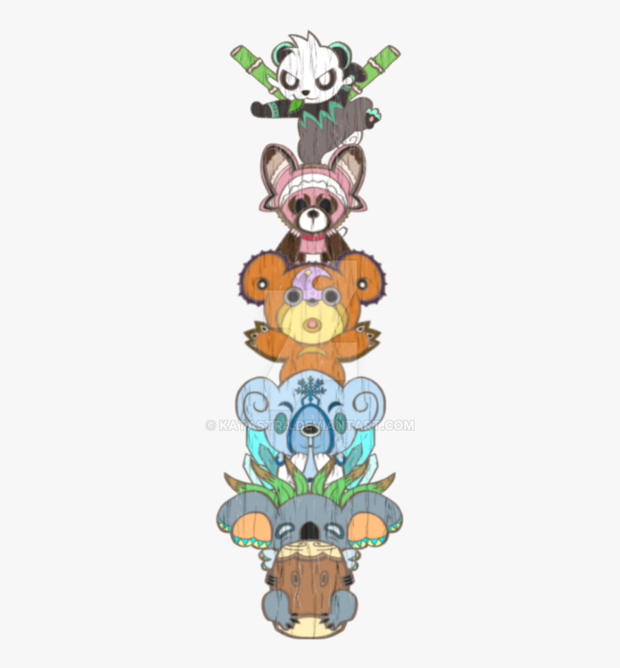 Grasshopper Clipart Totem Pole - Cartoon Totem Pole Bear, Transparent Clipart