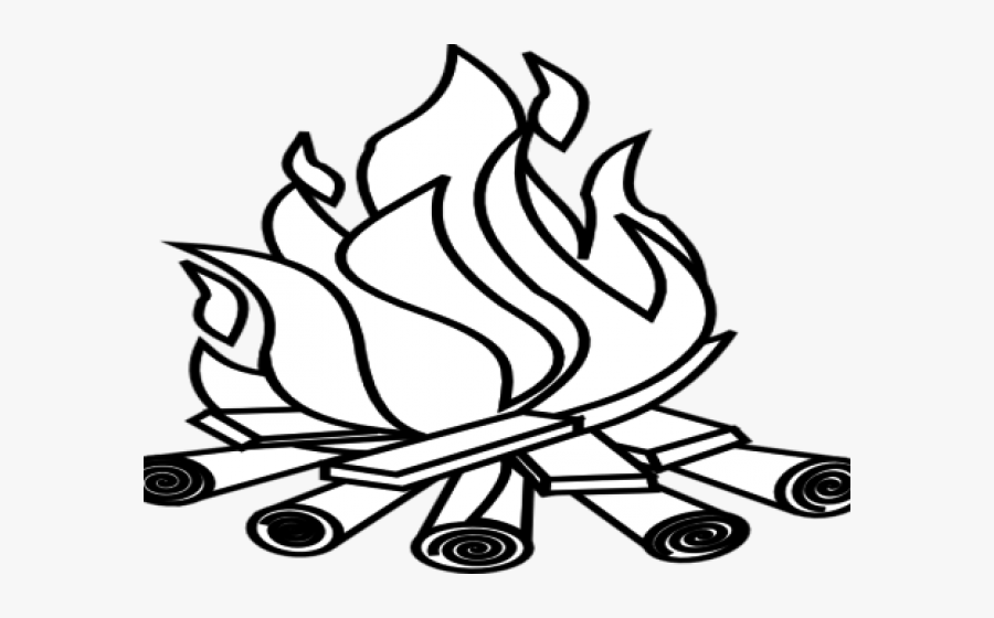 Bonfire Clipart Black And White - Line Art, Transparent Clipart