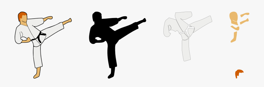 Karate Clipart Silhouette - Free Karate Kick Silhouette Svg File, Transparent Clipart