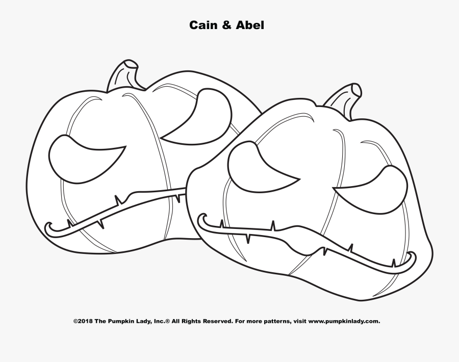 Cain And Abel Halloween Coloring Page By The Pumpkin - Illustration, Transparent Clipart