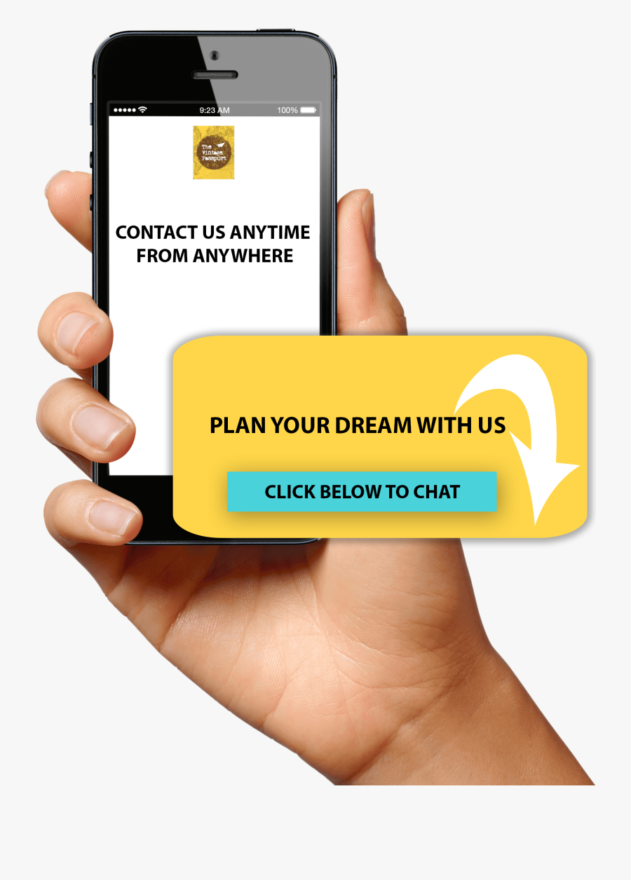 Vintage Passport - Next - Hand With Phone Png, Transparent Clipart