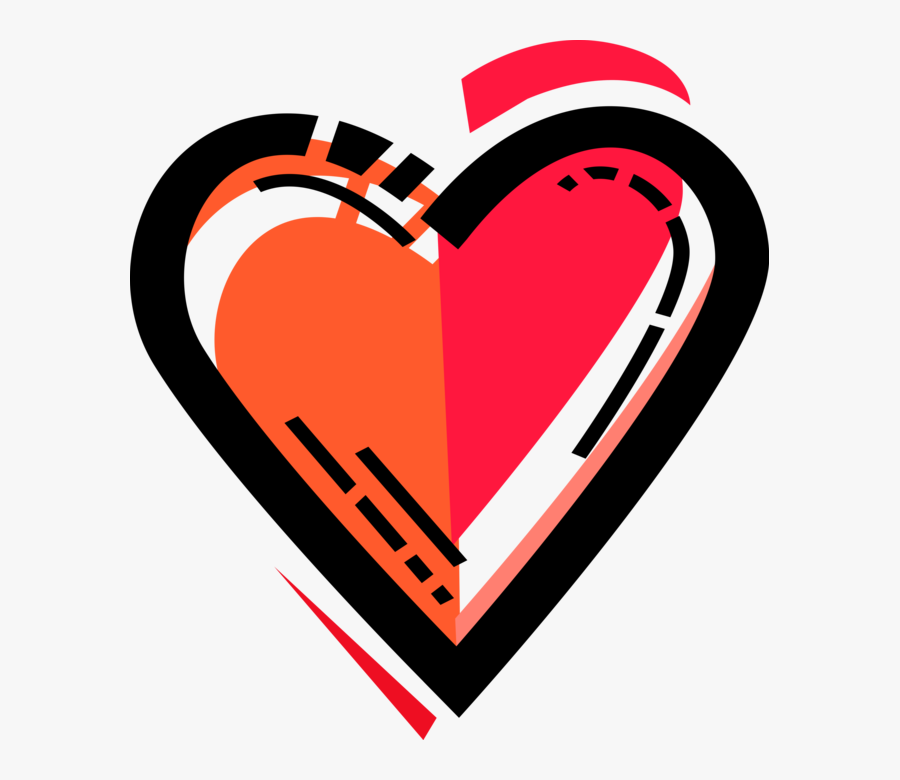 Vector Illustration Of Romantic Passion Love Heart - Heart, Transparent Clipart