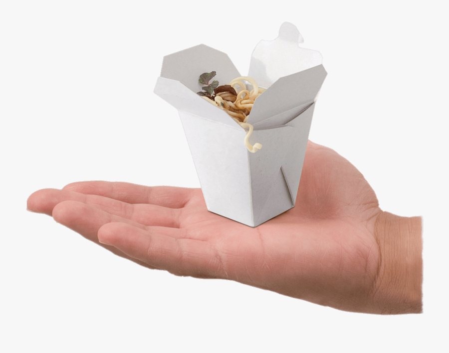 Mini Take Away Box On Hand - Mini Chinese Food Boxes, Transparent Clipart