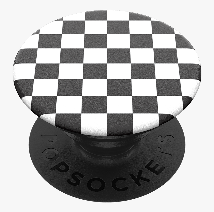 Black Popsockets Popgrip Transparent Background - Checkered Popsocket, Transparent Clipart