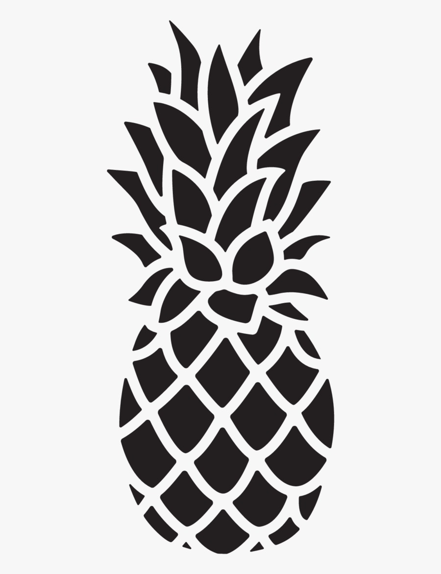 Pineapple Black And White Clipart Easy - Pineapple Illustration, Transparent Clipart