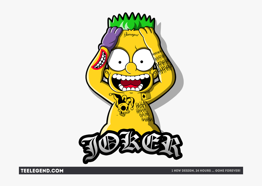 Joker Face Bart Simpson, Transparent Clipart