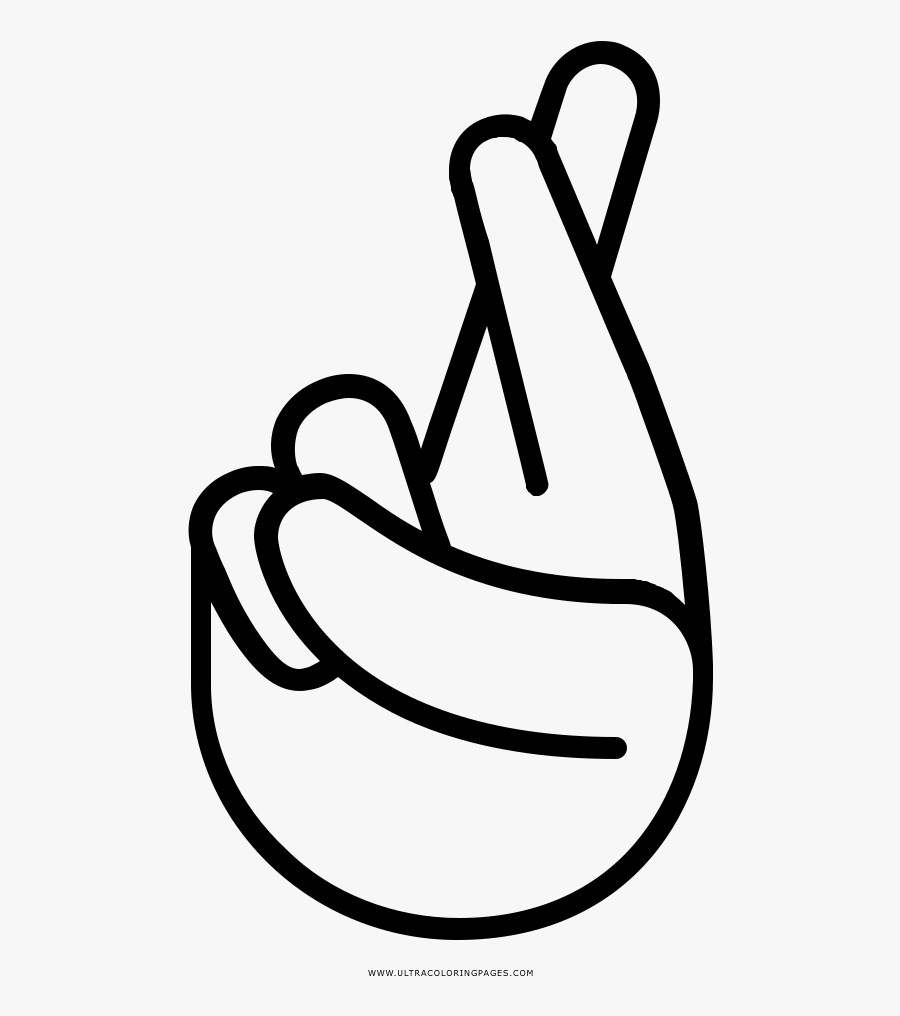 Fingers Crossed Coloring Page - Fingers Crossed Coloring Pages, Transparent Clipart