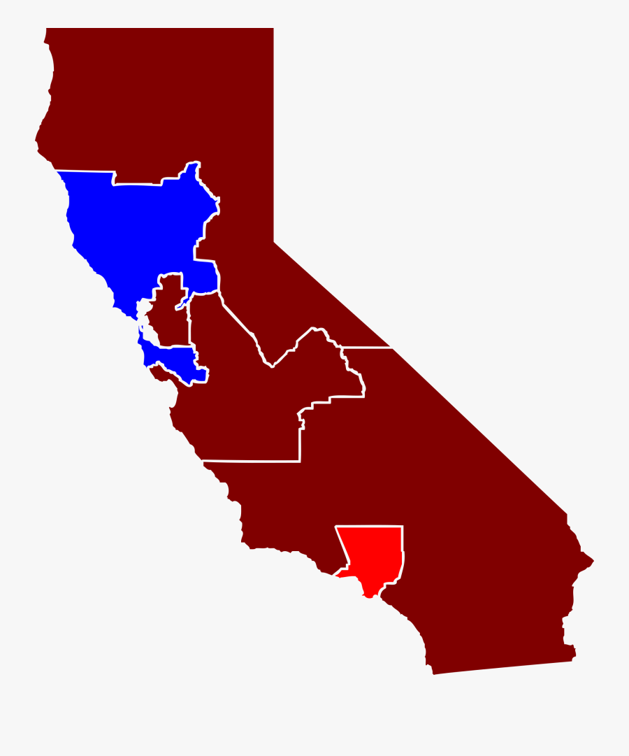 California Vector Map - Central Valley Us Map, Transparent Clipart