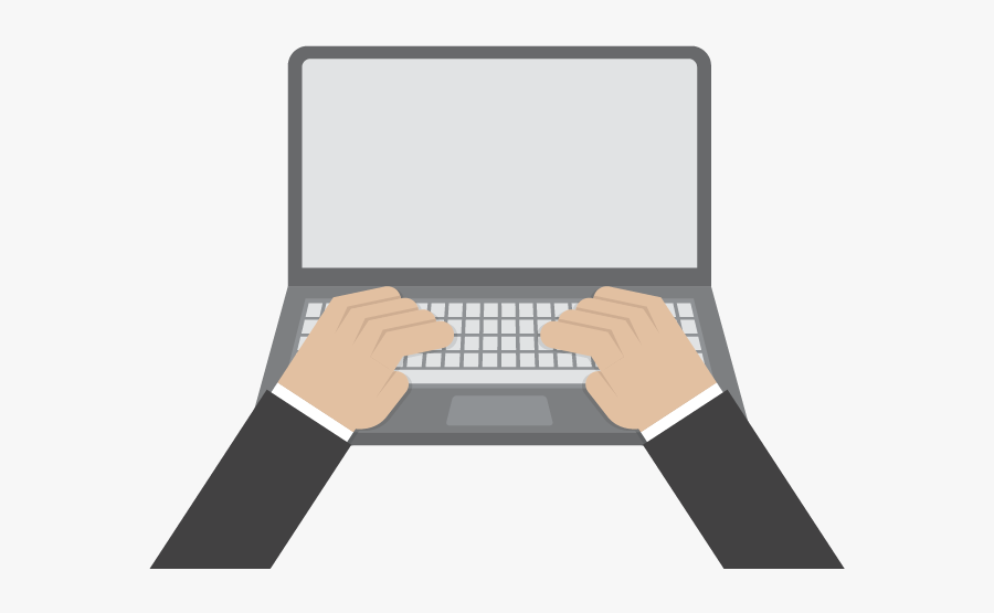 Keyboard Clipart Typing - Computer With Hand Png, Transparent Clipart