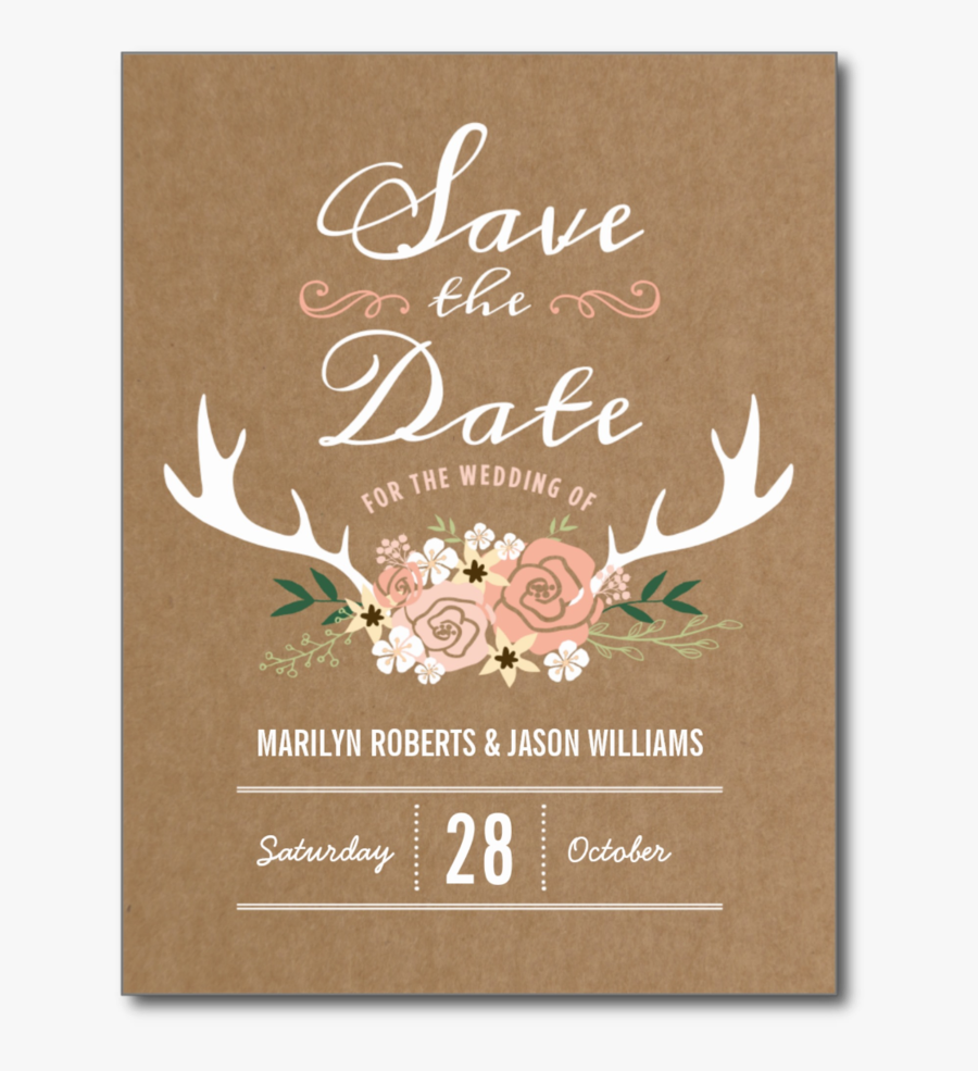 Antler Botanical Postcards - Christmas Card, Transparent Clipart