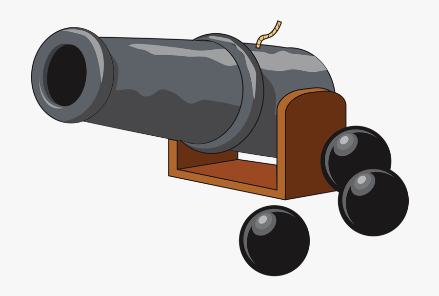 Transparent Cannon Clipart - Cartoon Pirate Cannon, Transparent Clipart