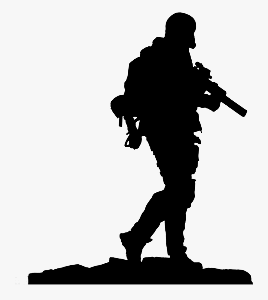 Silhouette Clip Art - Kneeling Soldier Silhouette Png, Transparent Clipart