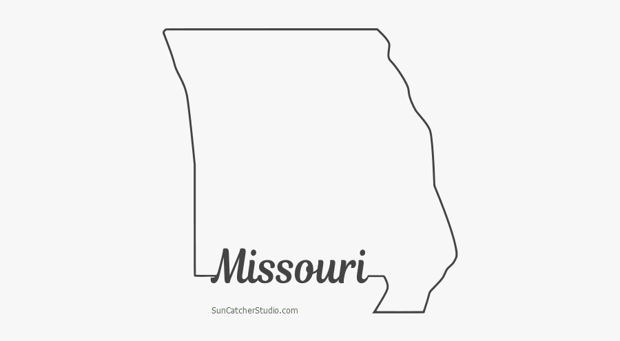 Free Missouri Outline With State Name On Border, Cricut - Line Art, Transparent Clipart