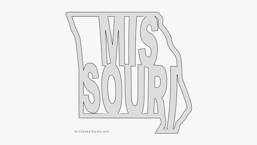 Missouri Map Outline Shape State Stencil Clip Art Scroll, Transparent Clipart