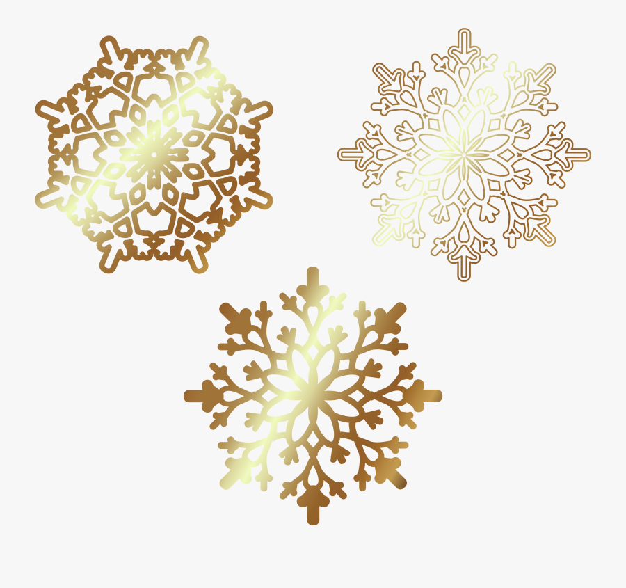 Golden Snowflakes Png Clip, Transparent Clipart