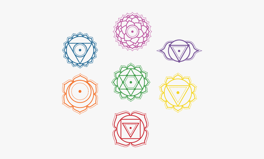Clip Art Seven Chakras Symbols - Chakra Symbols Transparent Background, Transparent Clipart