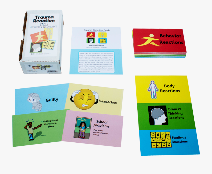 Trauma Reaction Cards, Transparent Clipart