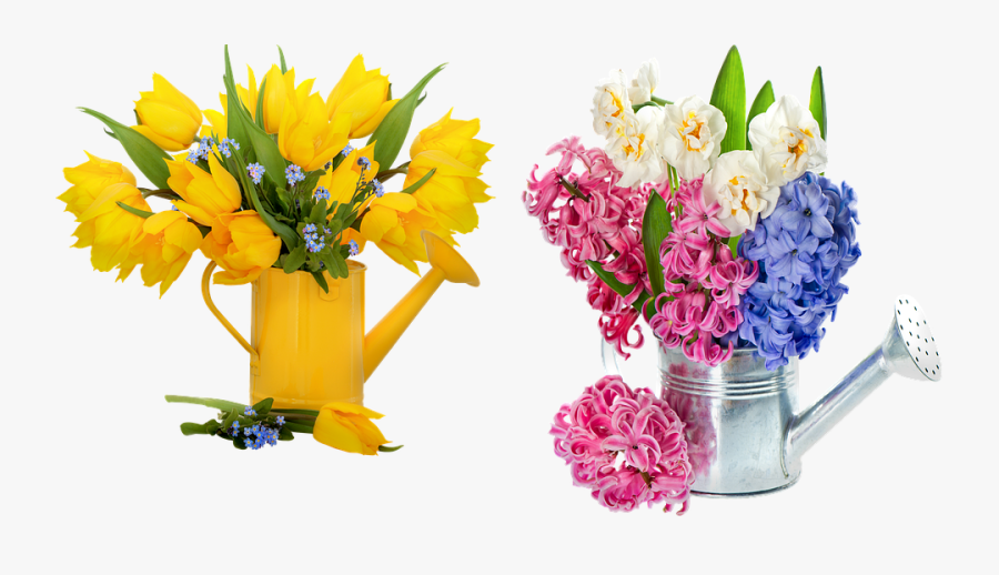 Flowers In Basket Sunflowers Tulips Easter Spring - Flower Photo Frame, Transparent Clipart