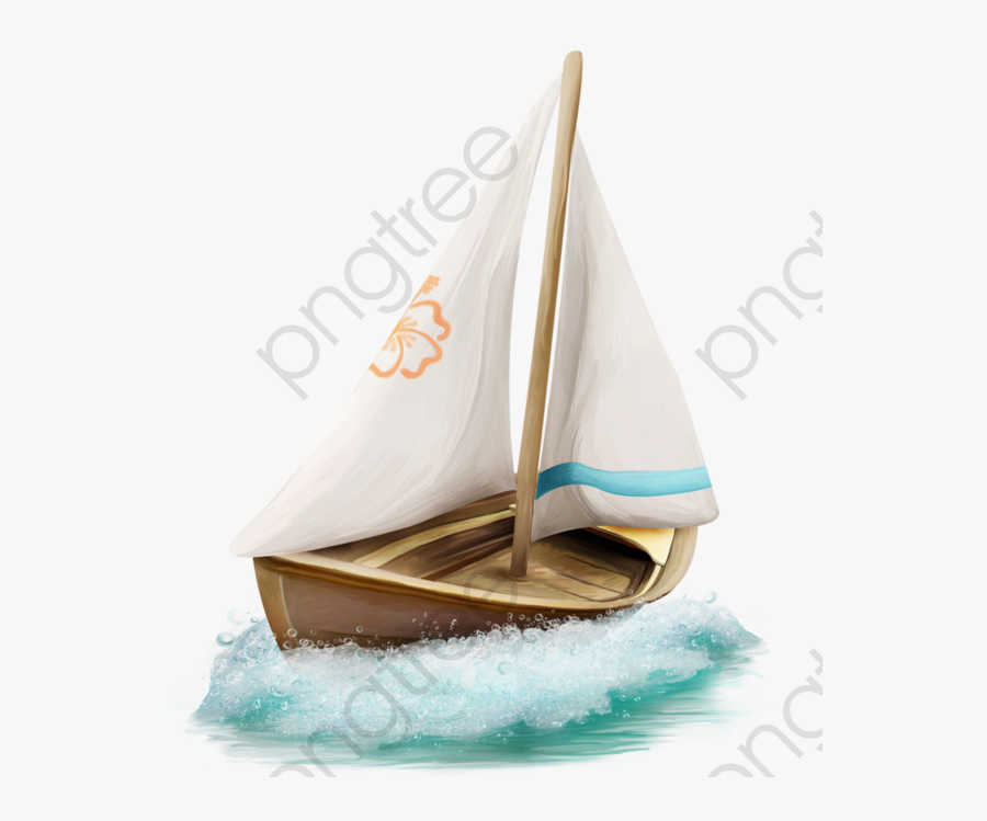 Boat Png Cartoon - Barco No Mar Desenho, Transparent Clipart