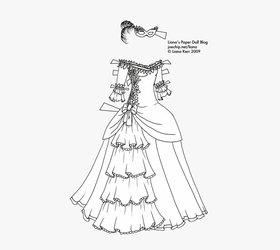 Clip Art Halloween Series Black And - Black And White Dress Template, Transparent Clipart