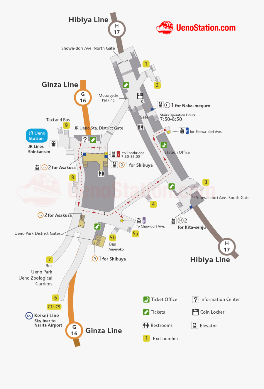 Ueno Subway Station Map - Map, Transparent Clipart