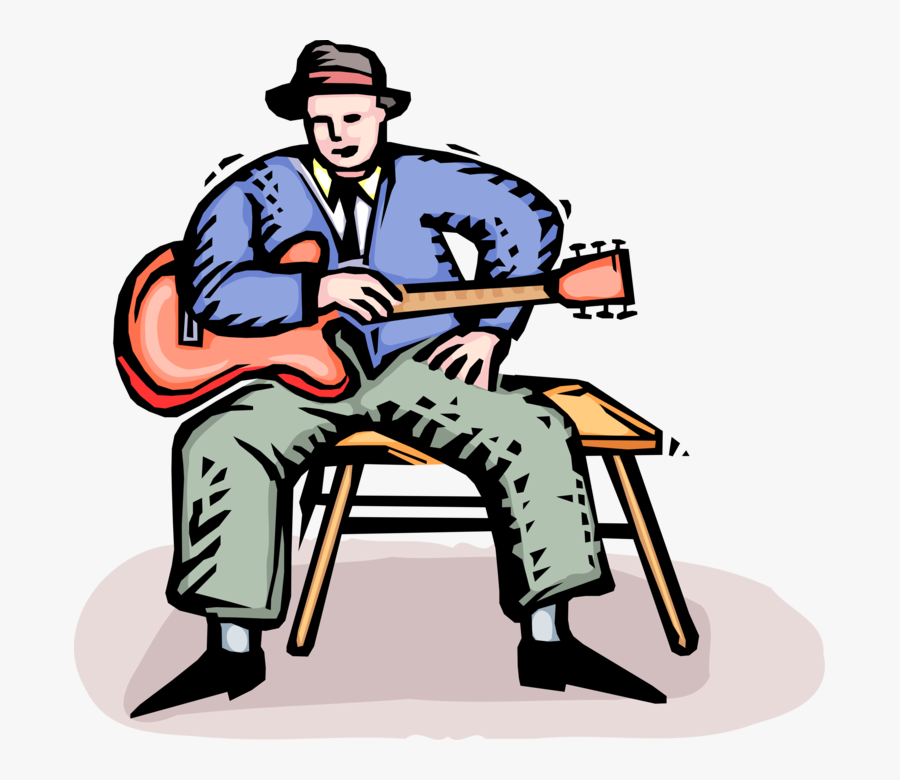 Delta Musician Plays Electric - Free Blues Clipart, Transparent Clipart