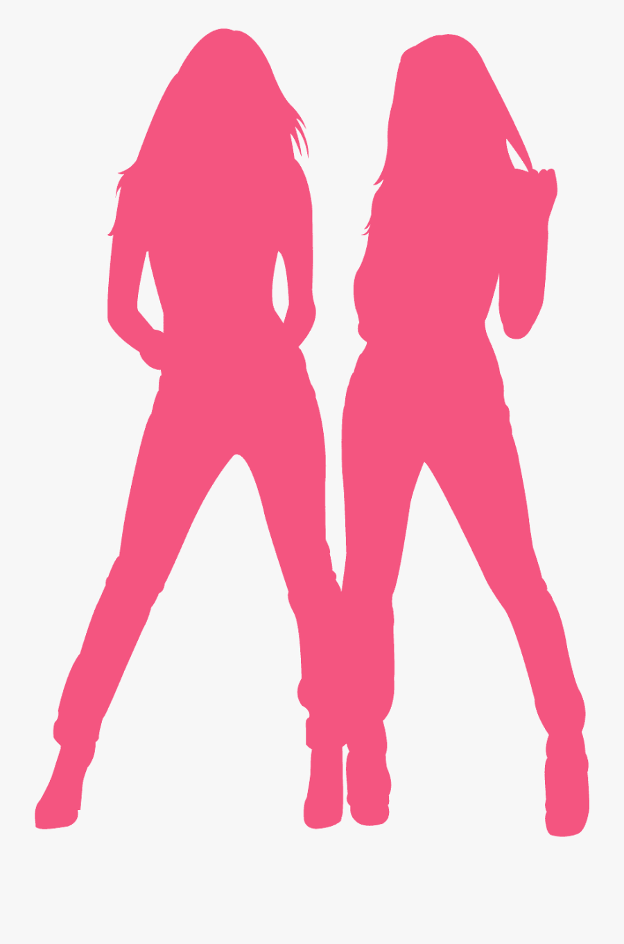 Sisters Silhouette, Transparent Clipart
